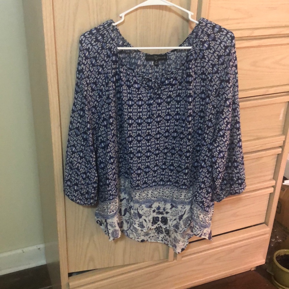 Blue floral blouse